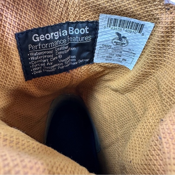 Georgia Boot Men’s Waterproof Leather Farm & Ranch Boots Size 10W - Picture 7 of 8